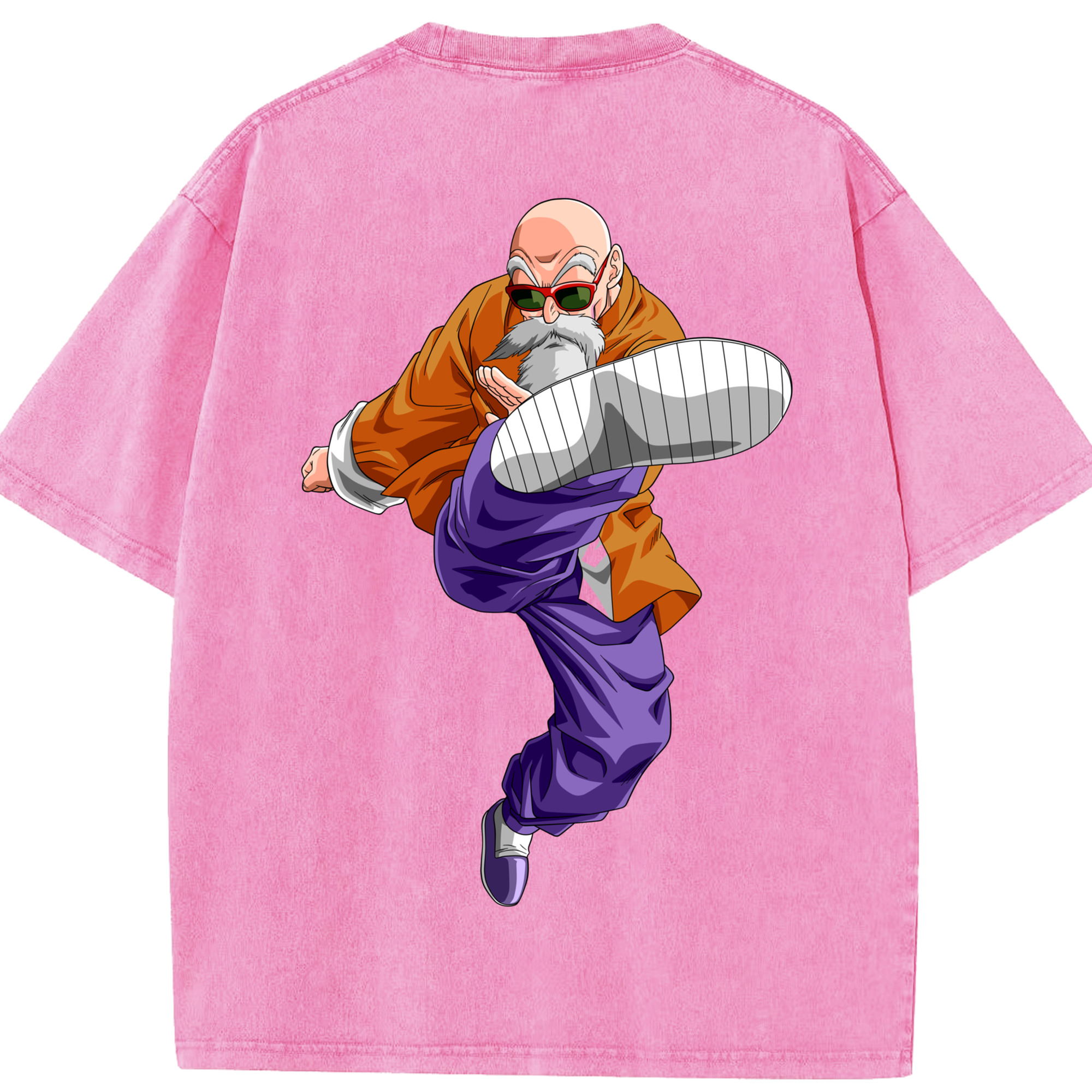 （画像用） ドラゴンボール 亀仙人（かめせんにん） DRAGON BALL Master Roshi Kame Sennin 綿100% ヴィンテージ風 半袖Tシャツ（背面プリント）